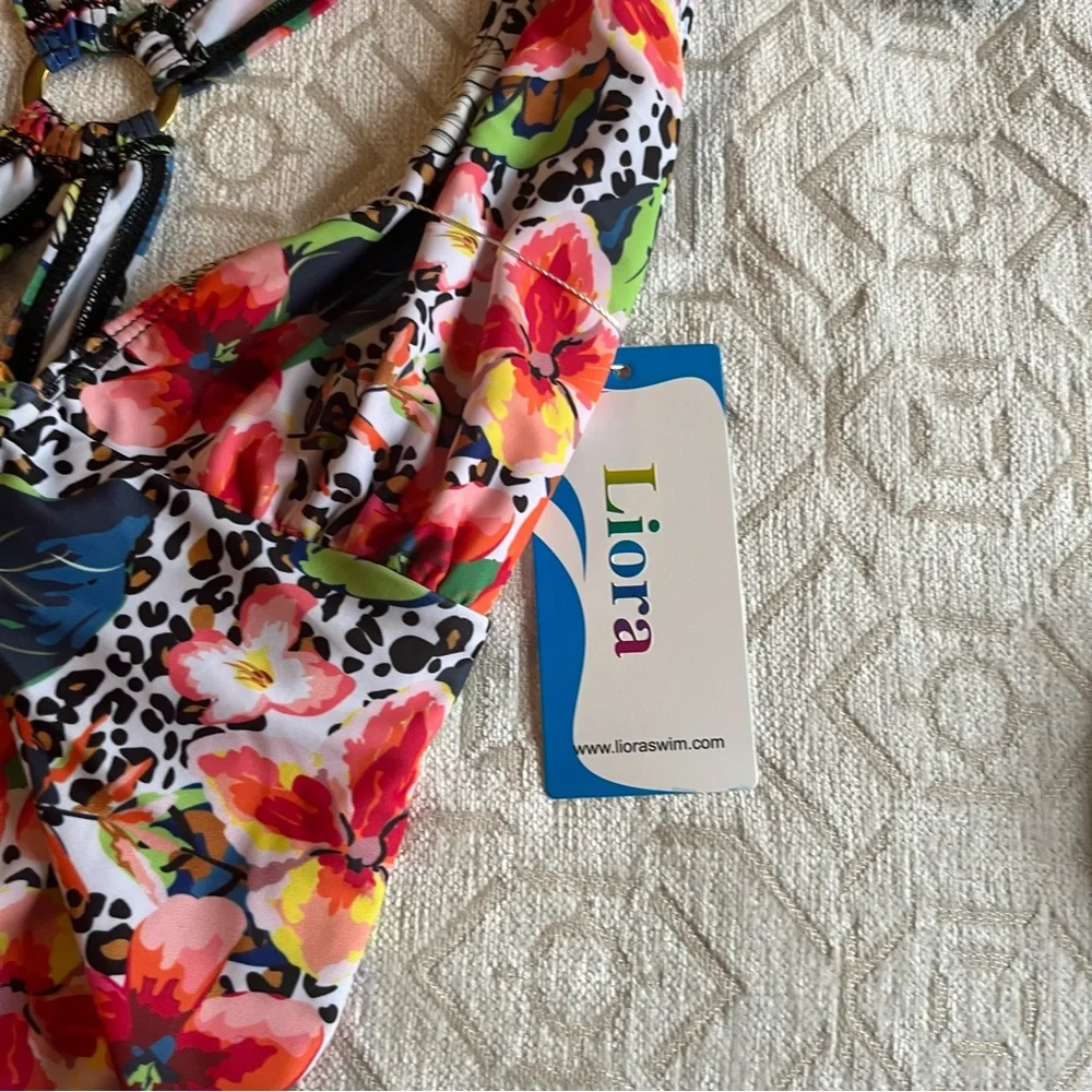 Liora Floral Strappy One-Piece Swimsuit. Size 12, new with tags.